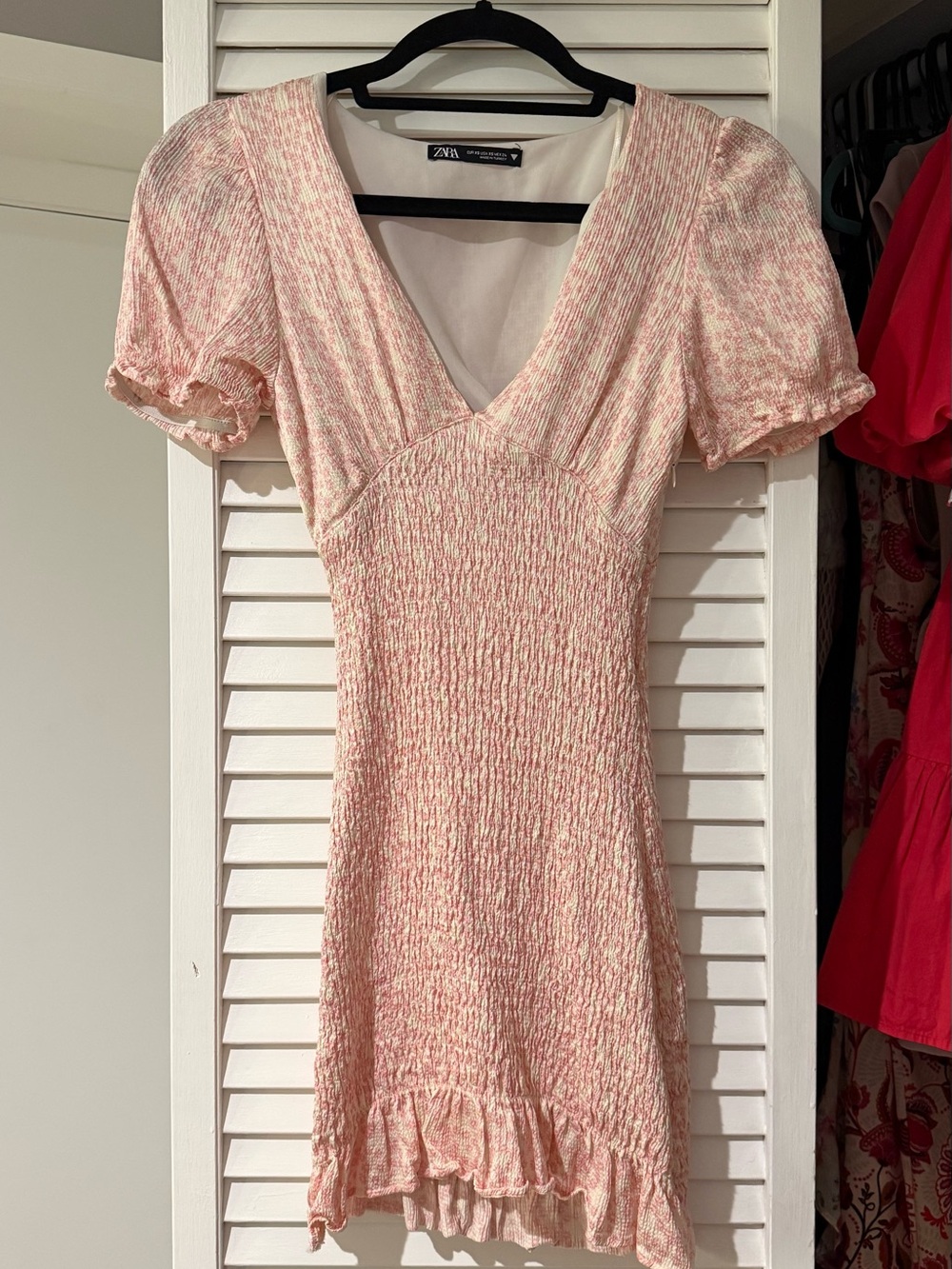 Zara Pink V-Neck Mini Dress